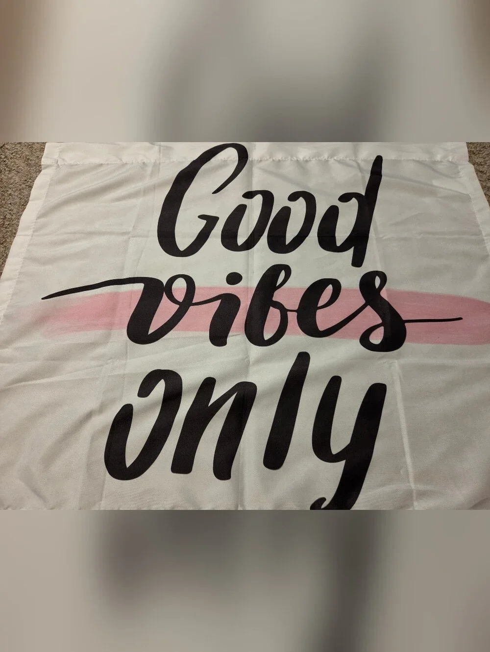 Good Vibes Only Pink & White Valance